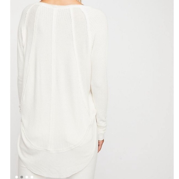 NEW! FREE PEOPLE thermal top - oatmeal heather - Picture 2 of 12